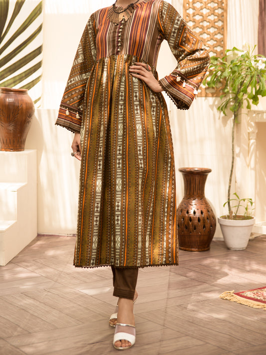 Brown Cambric 2Pc Unstitched - ALP-2PS-1217