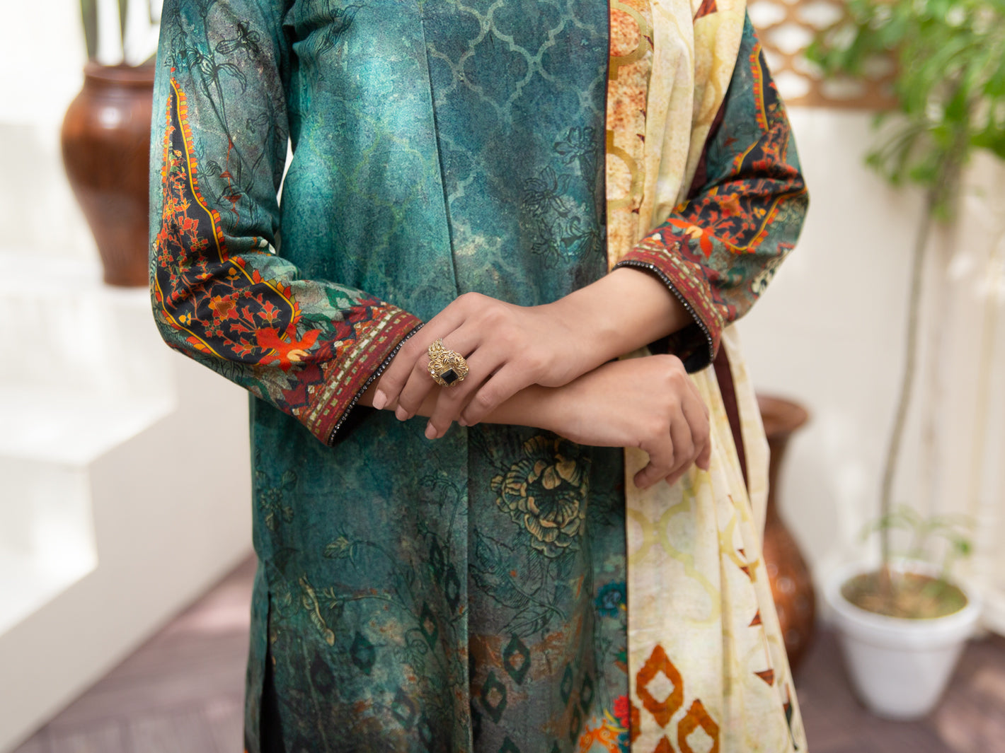 Green Cambric 2Pc Unstitched - ALP-2PS-1213