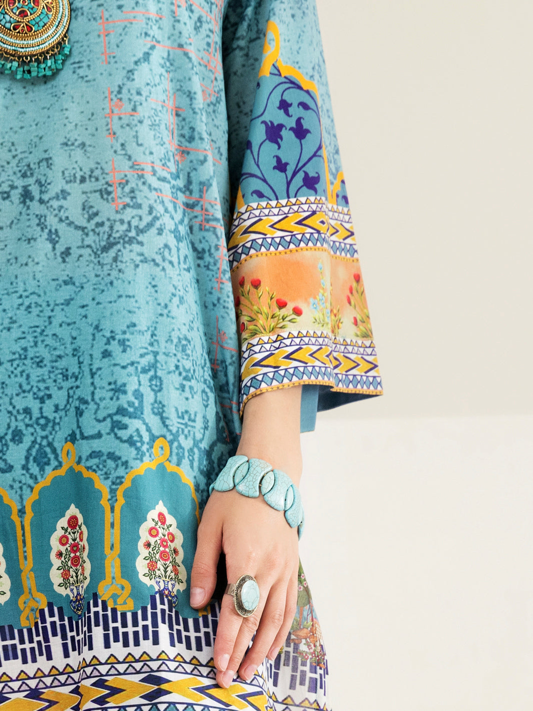 Teal Lawn 3 Piece Stitched - ALP-3PS-1239