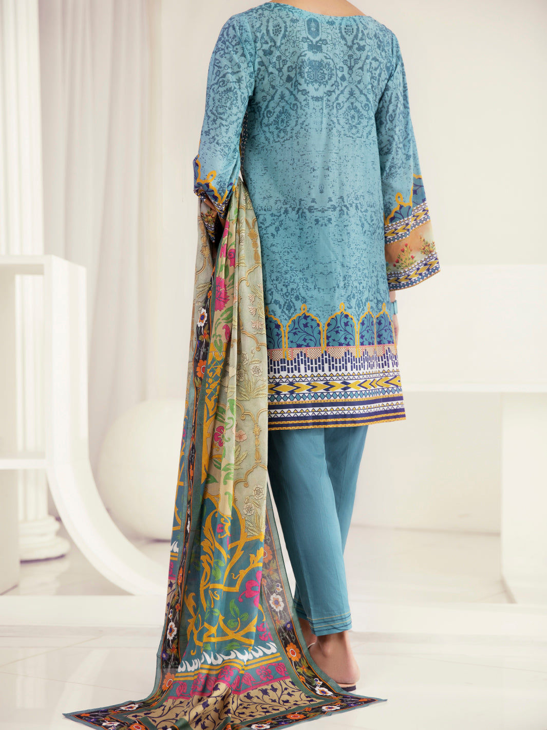 Teal Lawn 3 Piece Stitched - ALP-3PS-1239