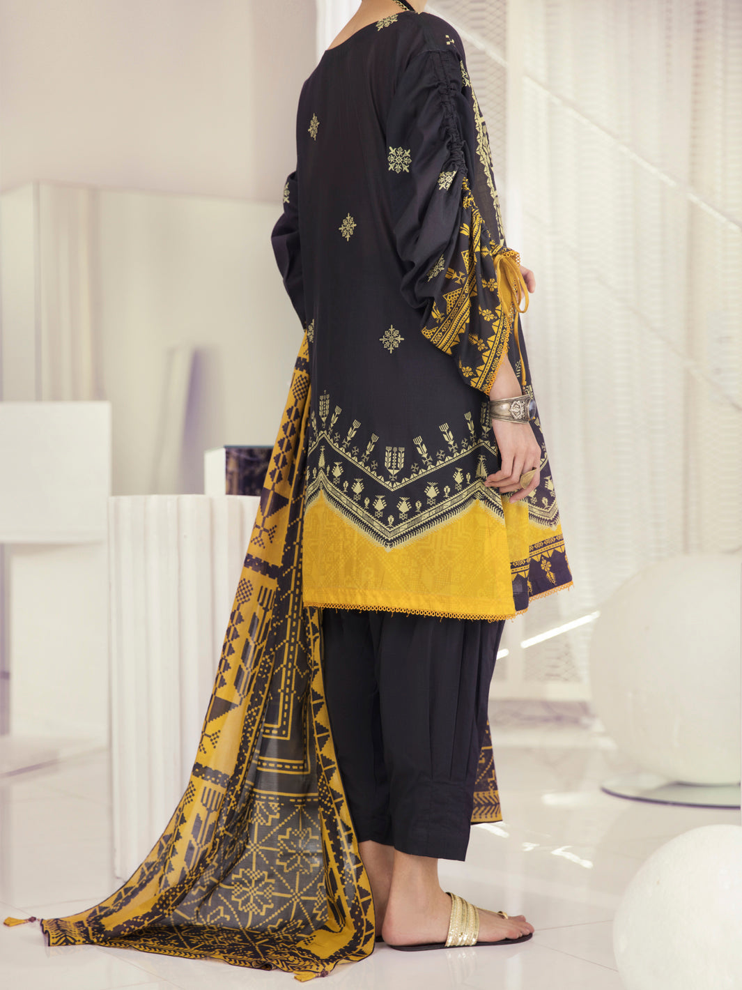 Black Lawn 3 Piece Unstitched - ALP-3PS-1240