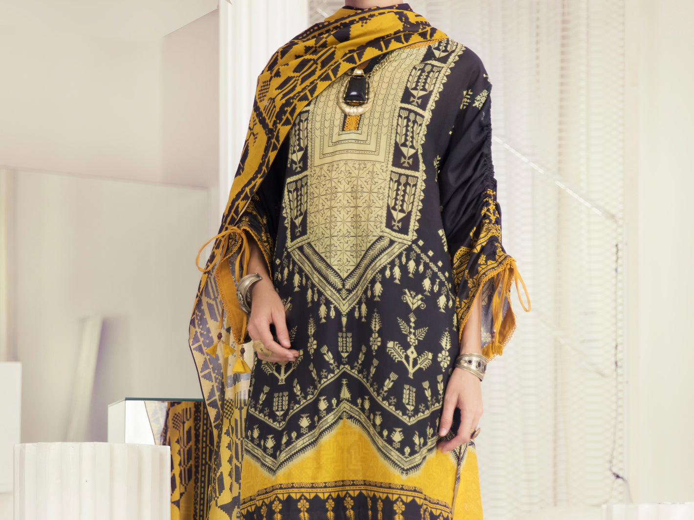 Black Lawn 3 Piece Unstitched - ALP-3PS-1240