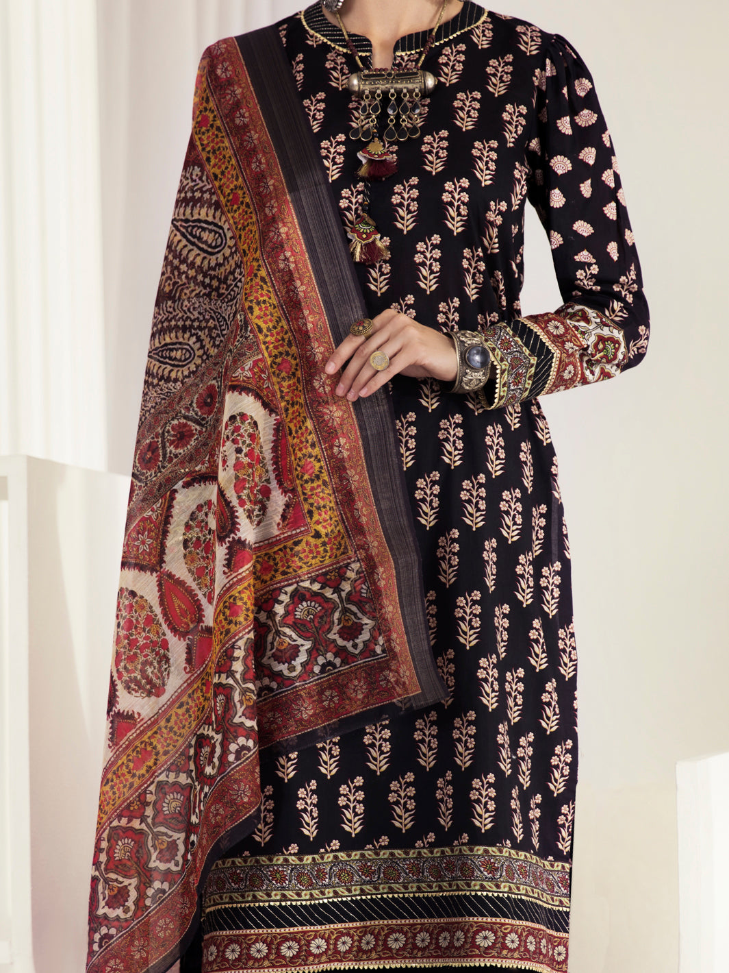 Black Lawn 3 Piece Unstitched - ALP-3PS-1243