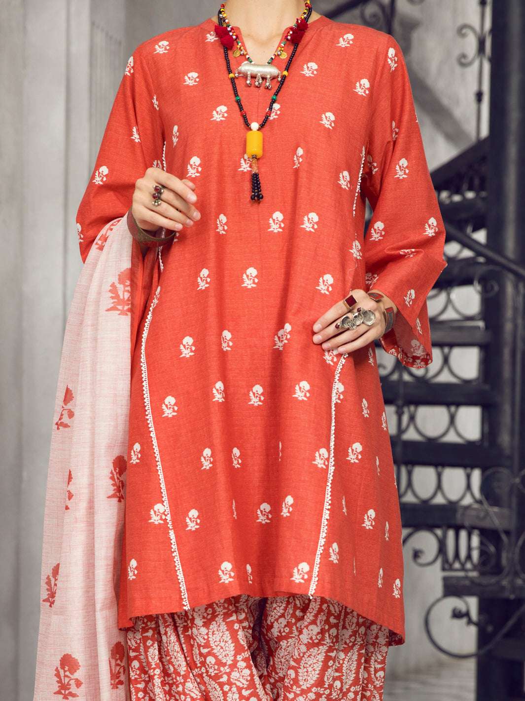 Red Lawn 3 Piece Unstitched - ALP-3PS-1294