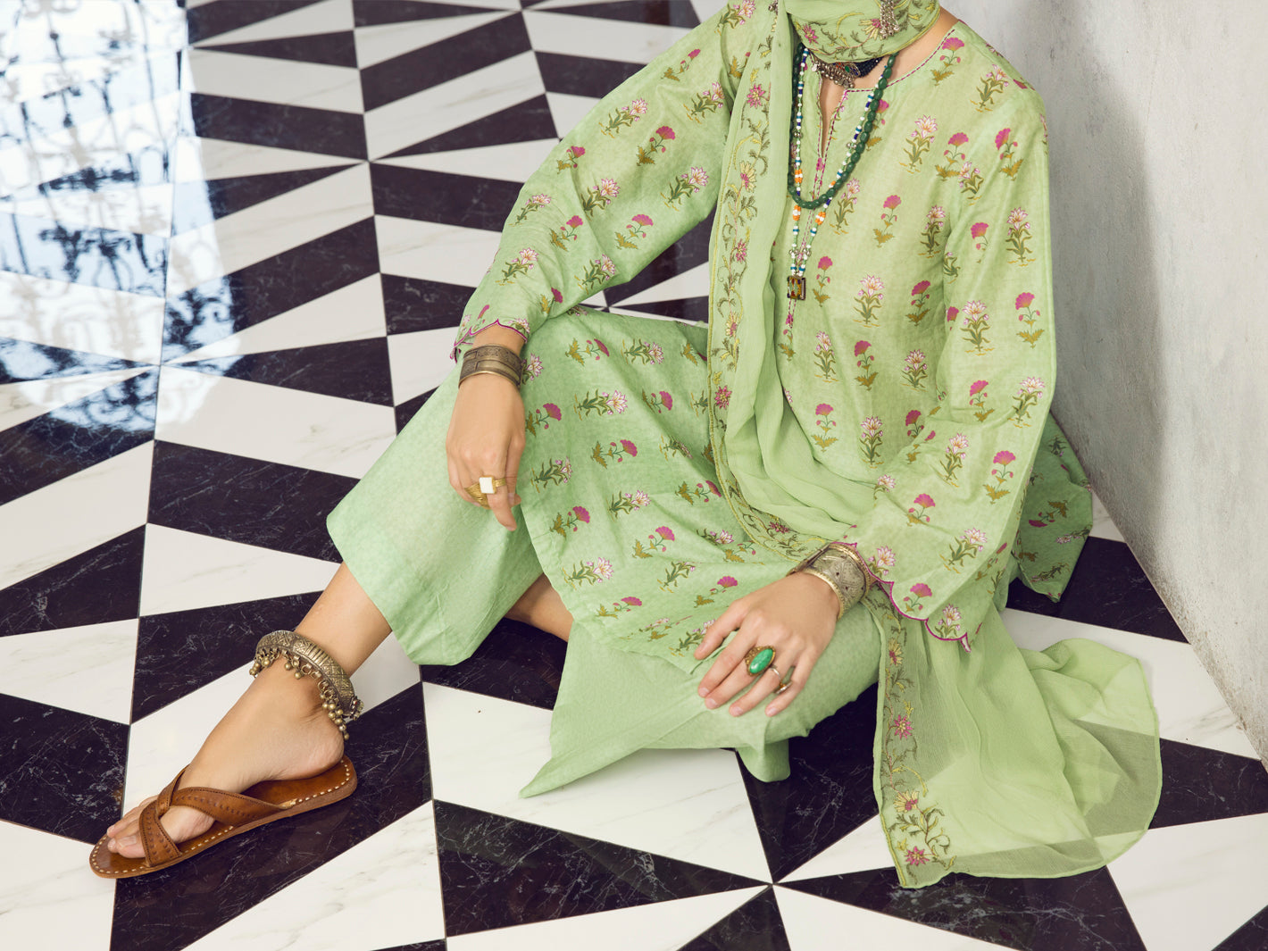 Green Lawn 3 Piece Stitched - ALP-3PS-1295