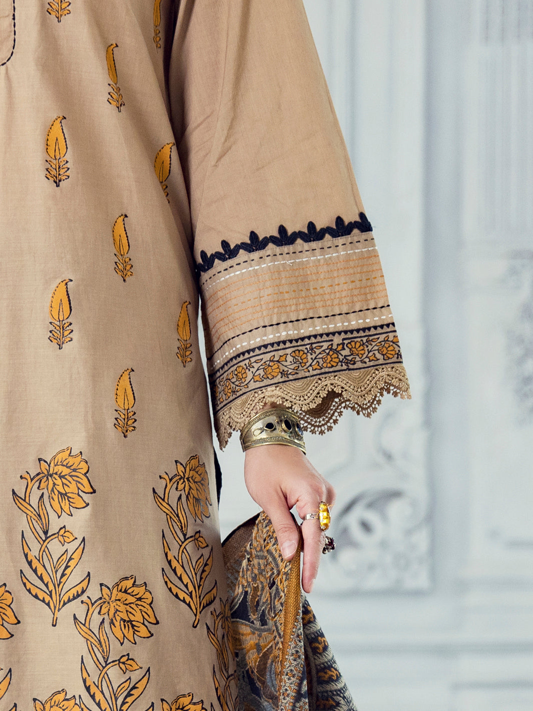 Beige Lawn 3 Piece Unstitched - ALP-3PS-1306