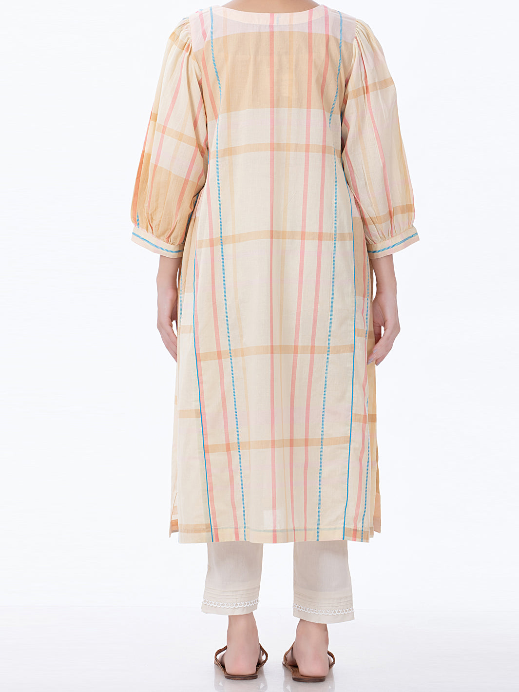 Cream Yarn-Dyed Tunic - ALP-LK-1369