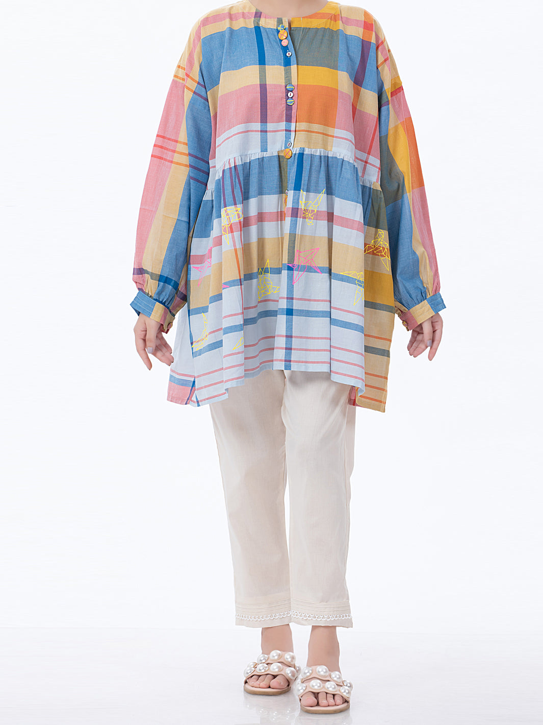 Light Grey Yarn-Dyed Tunic - ALP-LK-1373