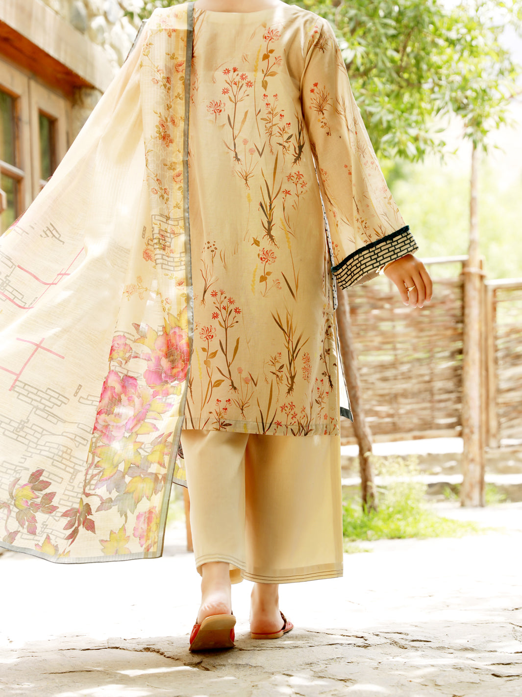 Beige Lawn 3 Piece Stitched - ALP-3PS-1378