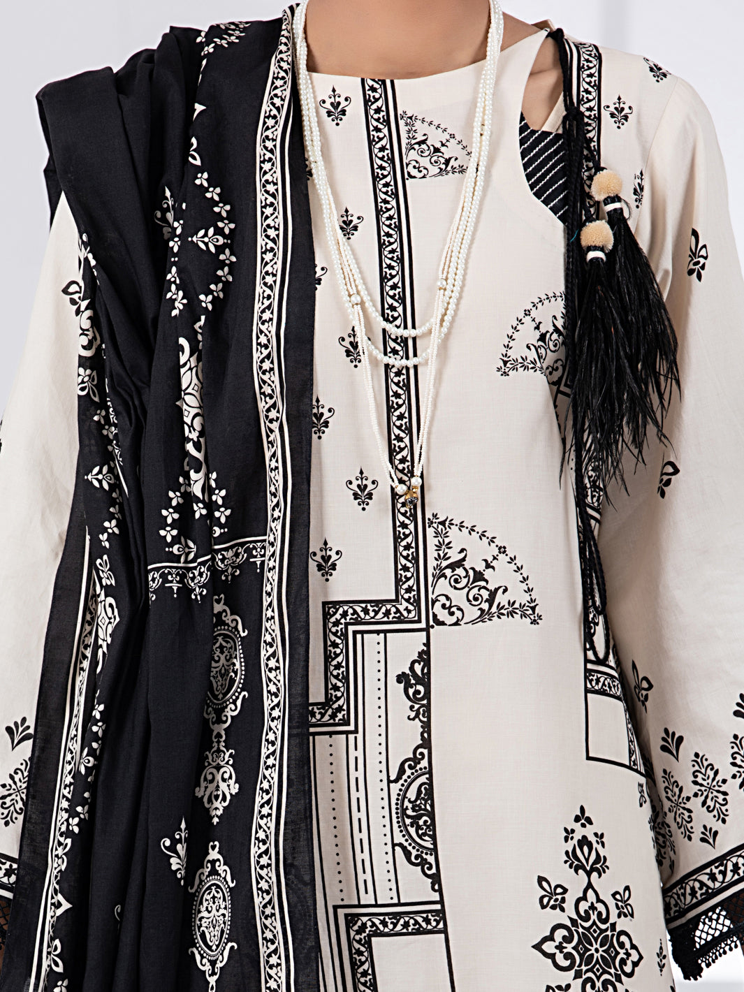 Black & White 2Pc Unstitched - ALP-2PS-1450A