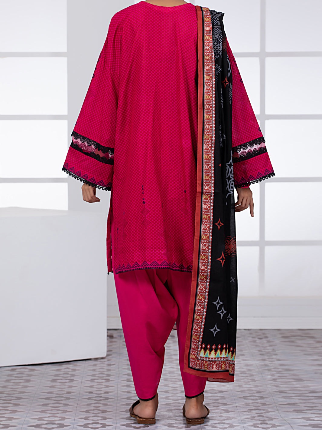 Red 2Pc Unstitched - ALP-2PS-1453A