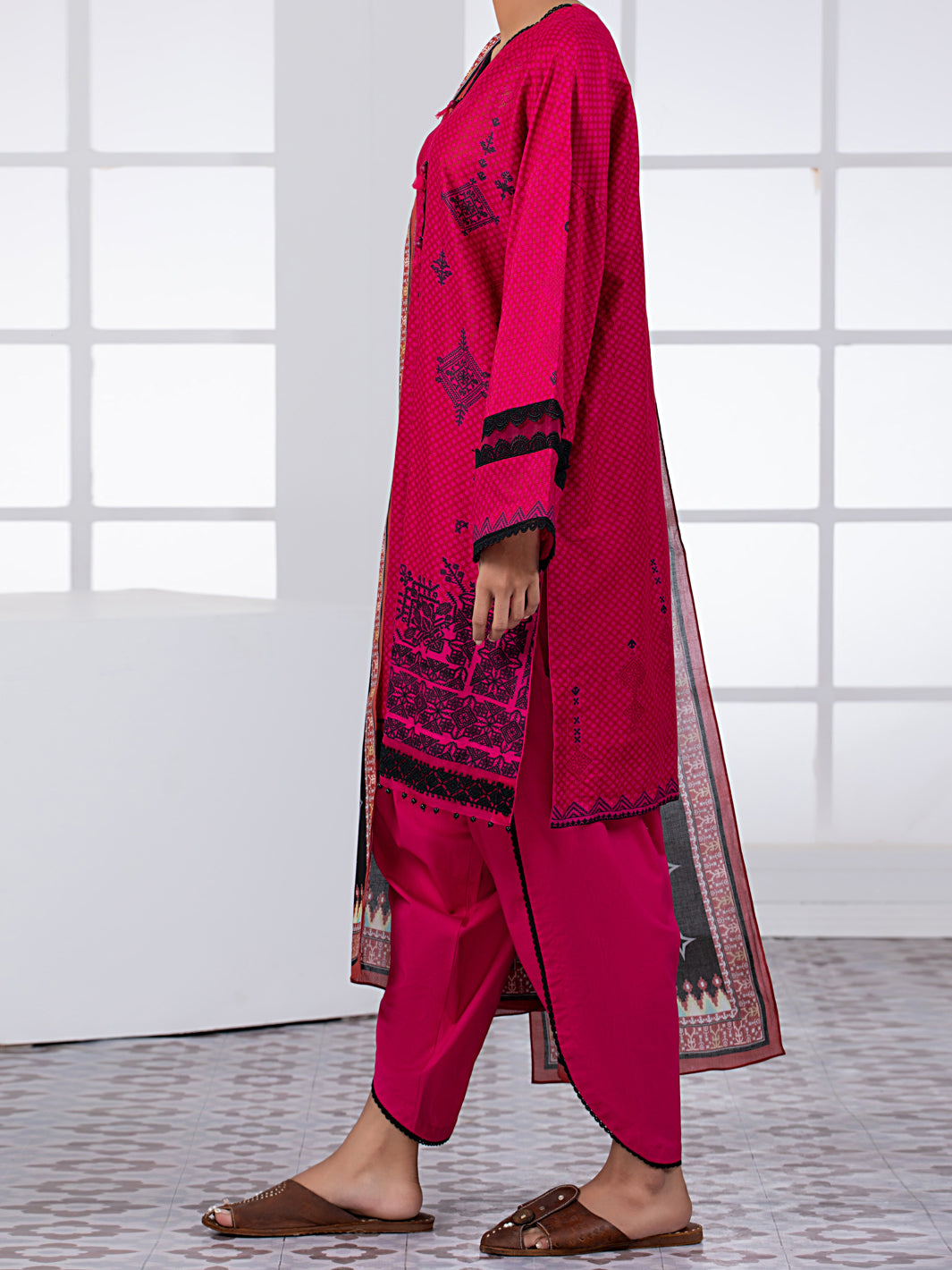 Red 2Pc Unstitched - ALP-2PS-1453A
