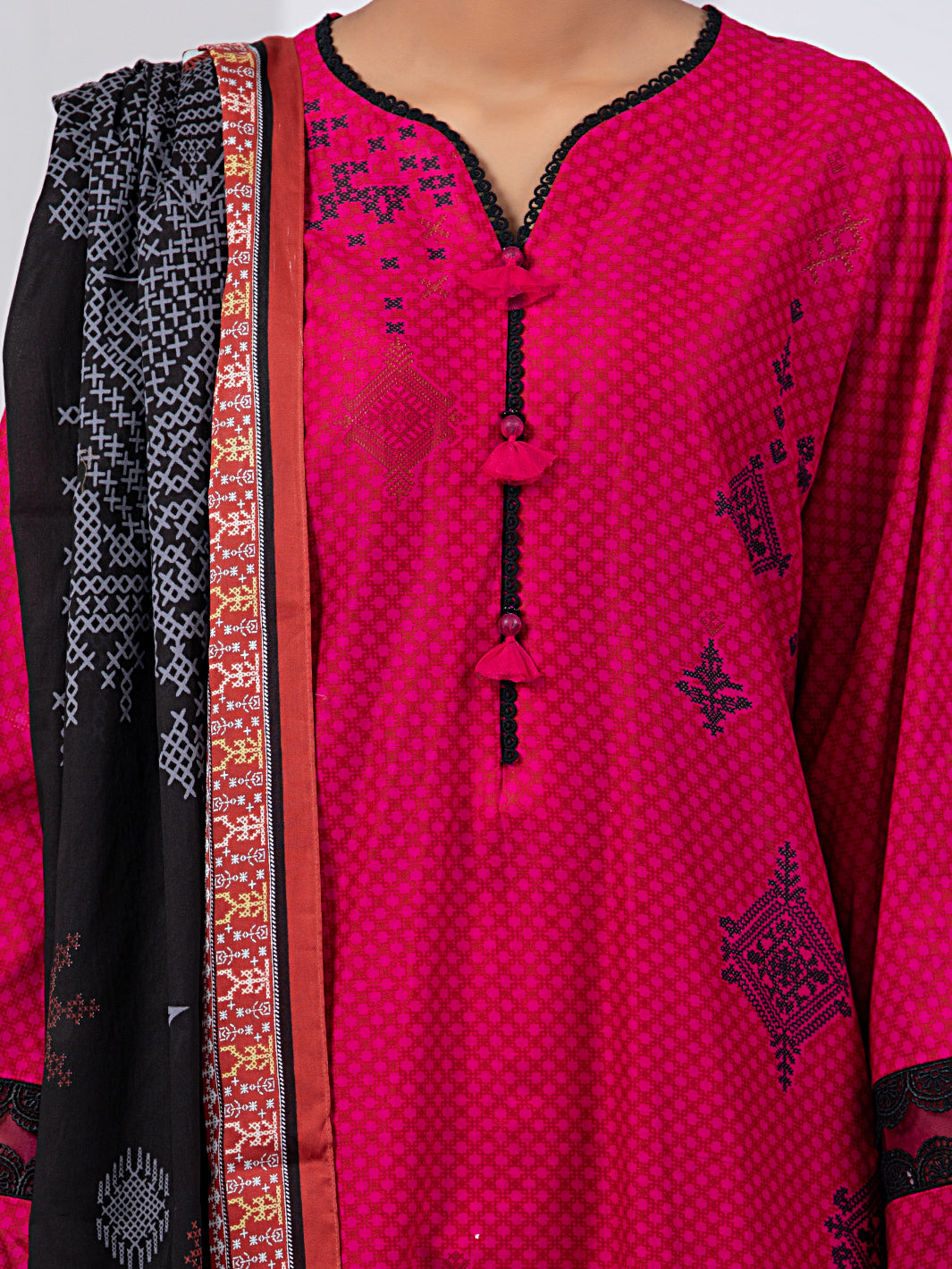 Red 2Pc Unstitched - ALP-2PS-1453A