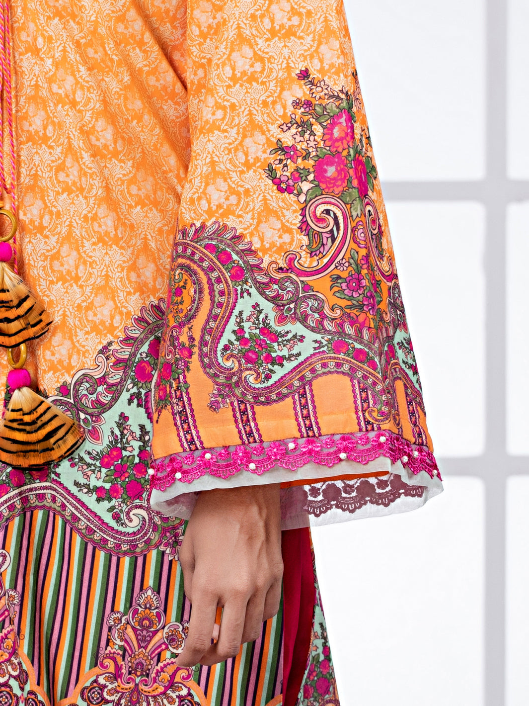 Orange Lawn 3Pc Unstitched - ALP-3PS-1475