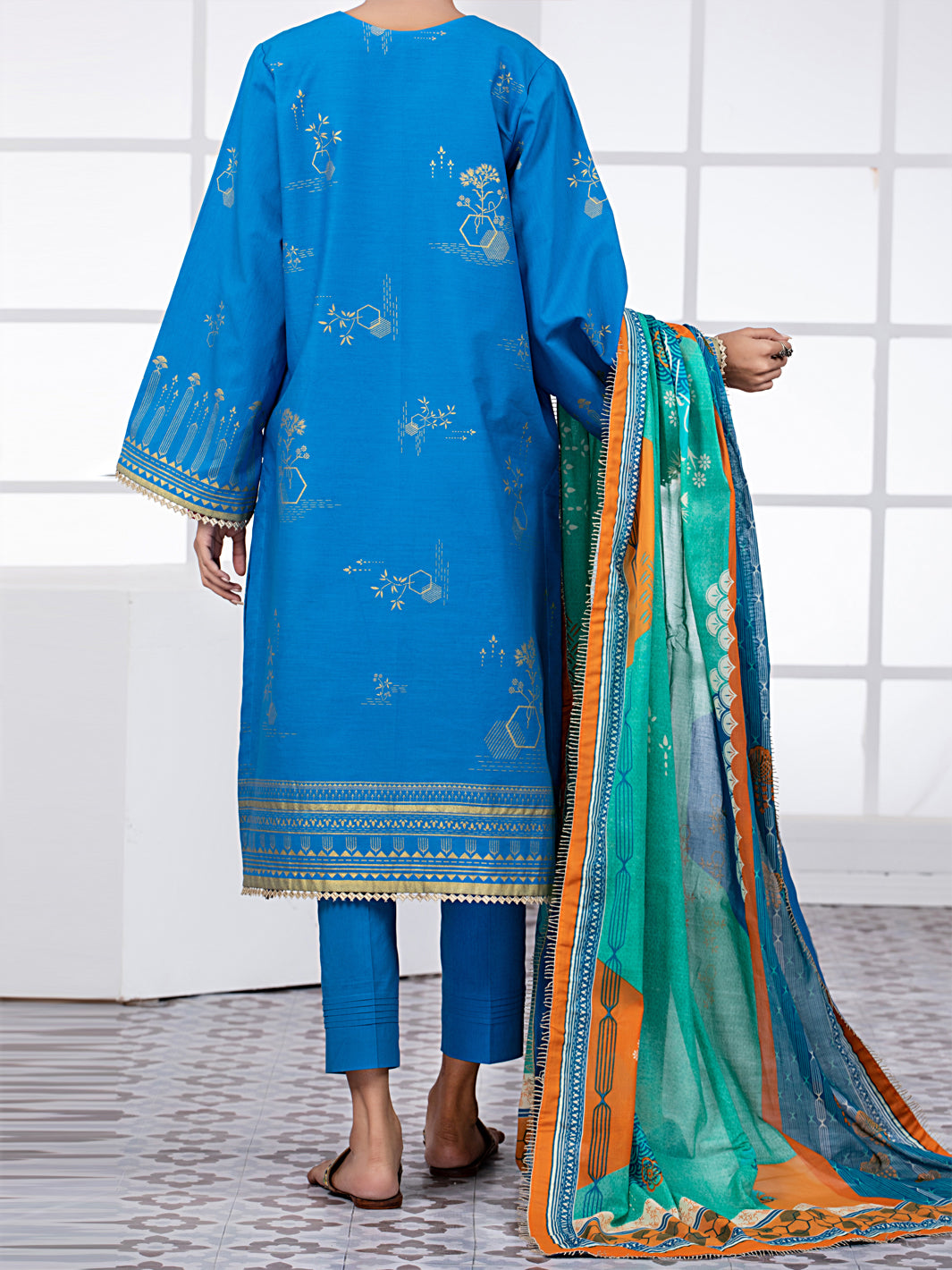 Blue Lawn 3Pc Unstitched - ALP-3PS-1491