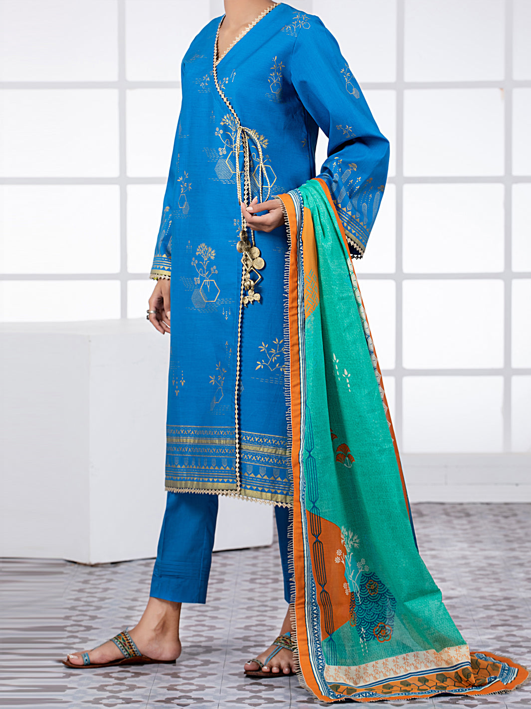 Blue Lawn 3Pc Unstitched - ALP-3PS-1491