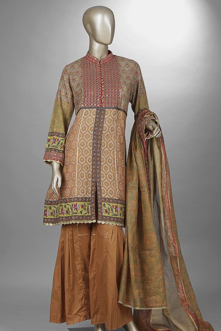 Orange 3Pc Unstitched - ALP-320