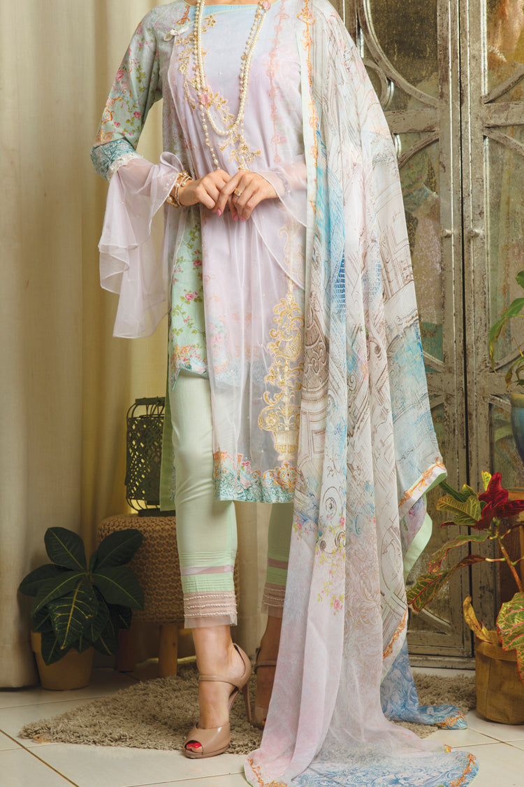 Aqua 3Pc Stitched - ALP-3PS-556