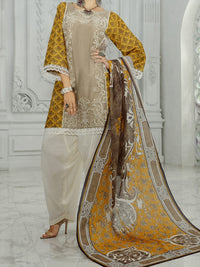 Brown Lawn 3Pc Stitched - ALP-3PS-852