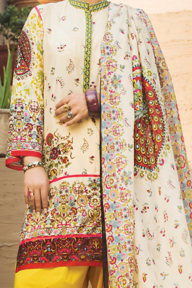 Natural Lawn 3Pc Stitched - ALP-443