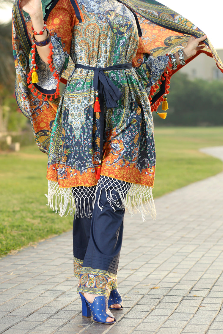 Orange 2Pc Unstitched - ALP-2PS-597