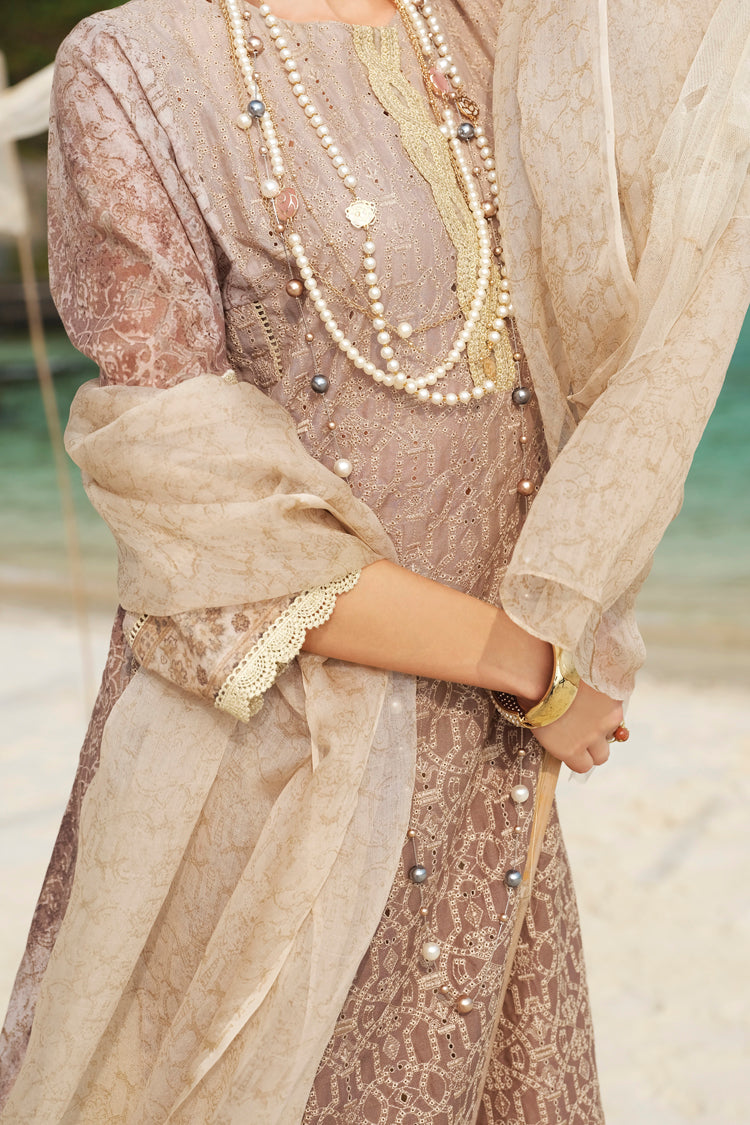 Brown Lawn 3Pc Stitched - ALP-633