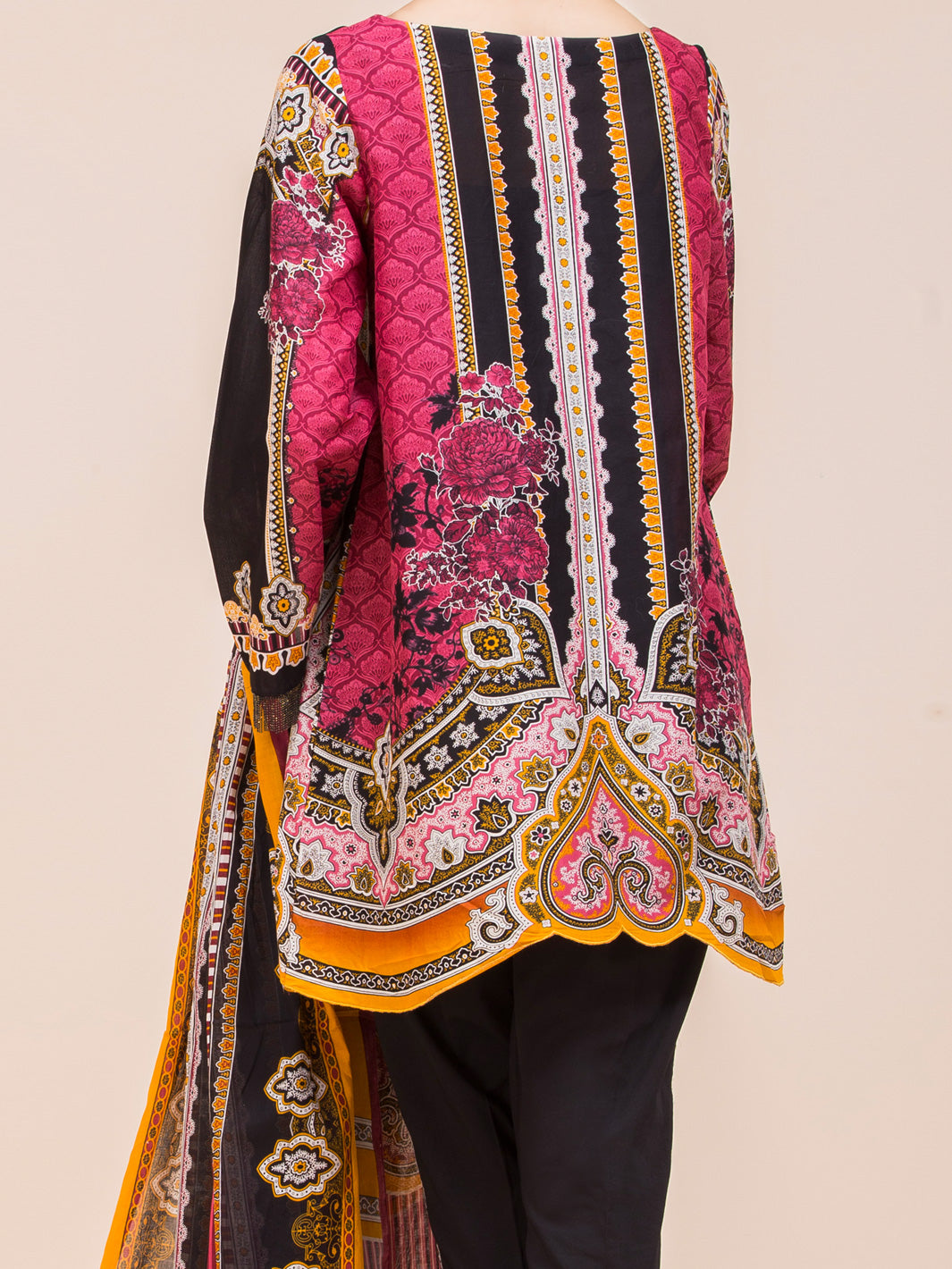 Black Lawn 3 Piece Stitched - ALP-3PS-778