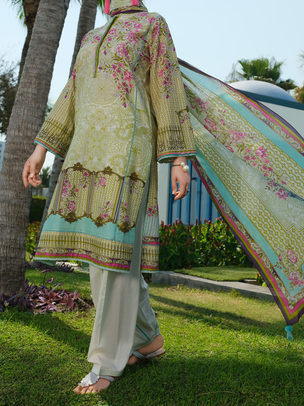 Olive Lawn 3 Piece Stitched - ALP-3PS-784
