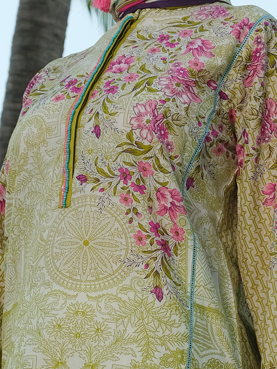 Olive Lawn 3 Piece Stitched - ALP-3PS-784