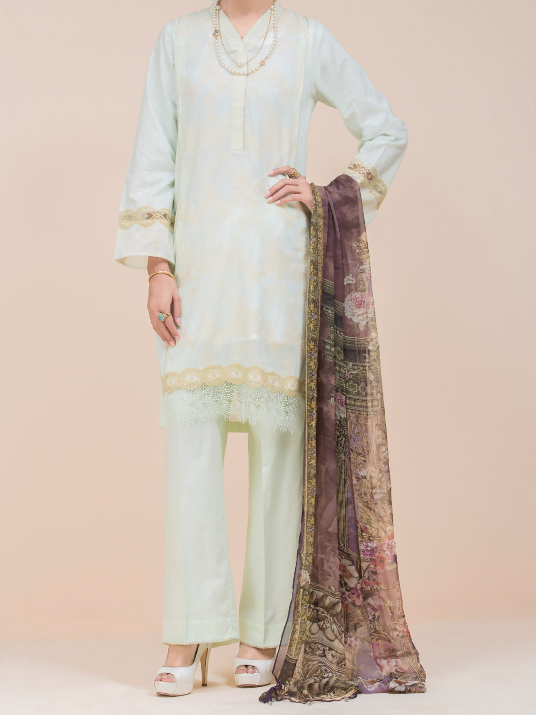 Sea Green Lawn 3 Piece Unstitched - ALP-3PS-792