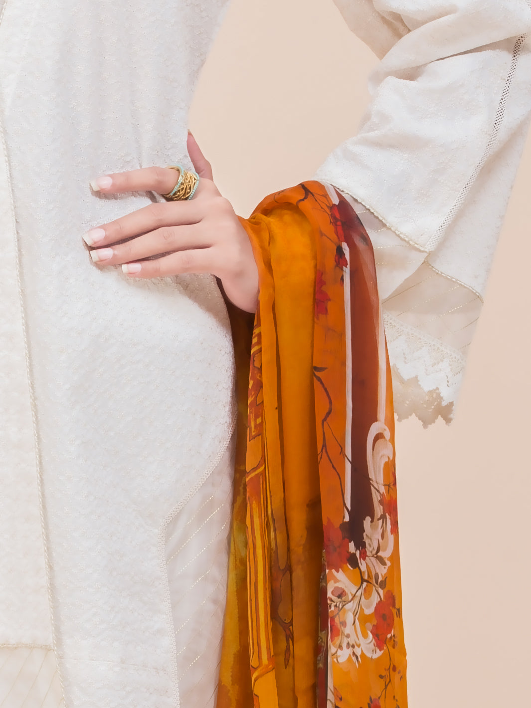 White Lawn 3 Piece Stitched - ALP-3PS-793