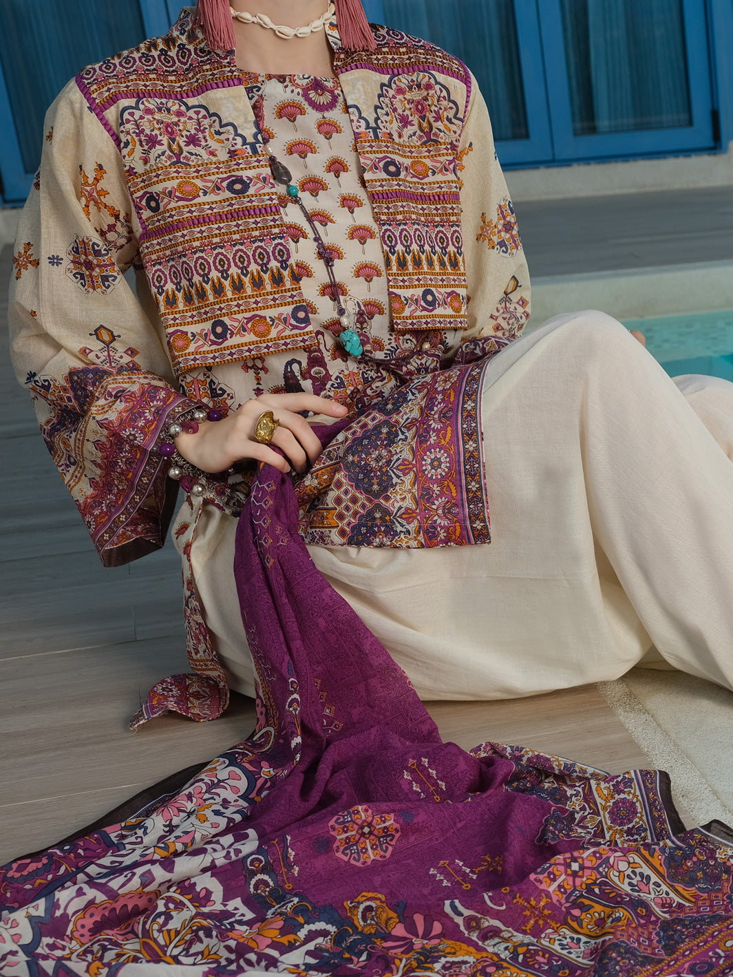 Ivory Lawn 3Pc Stitched - ALP-3PS-800