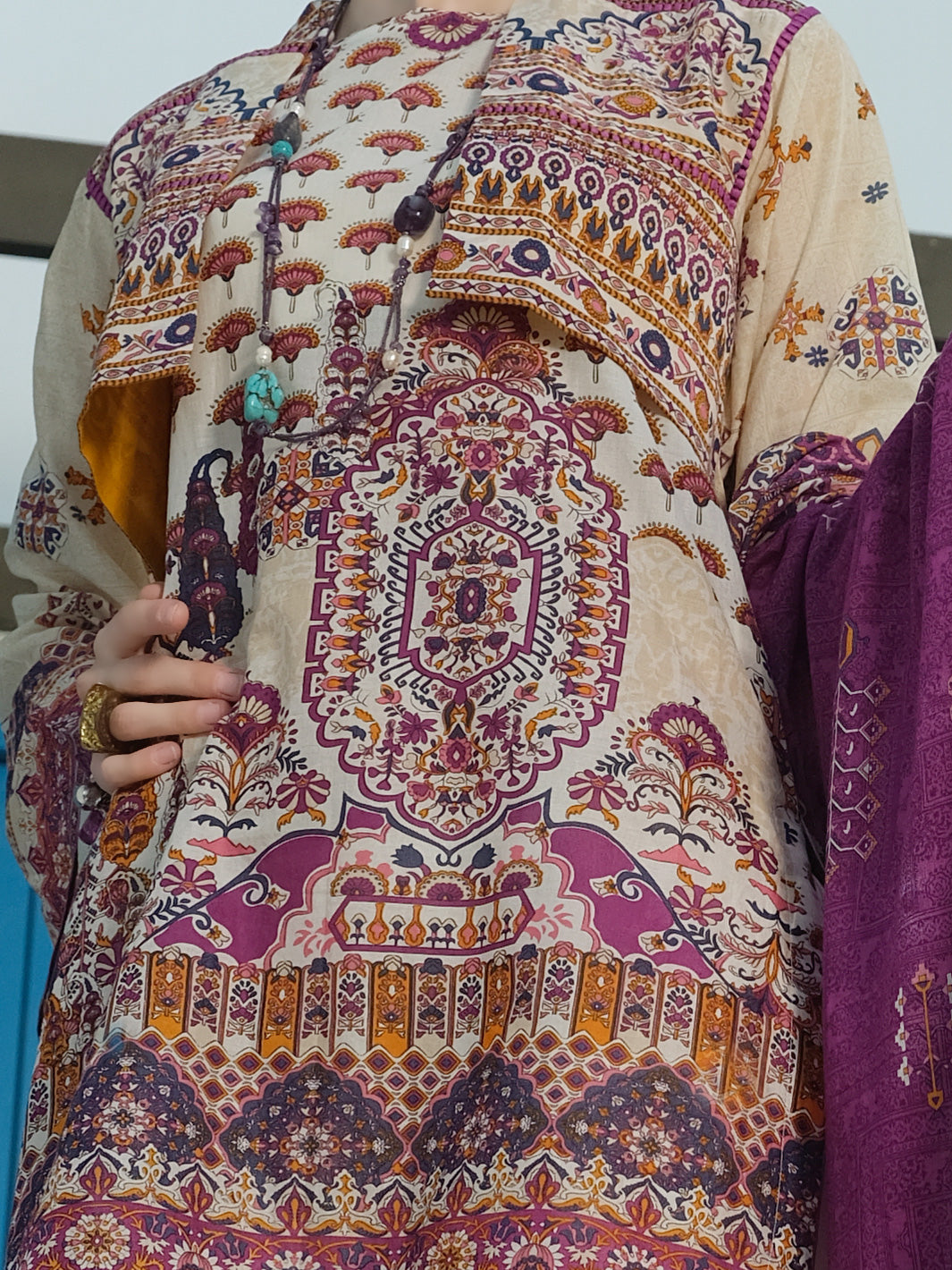 Ivory Lawn 3Pc Stitched - ALP-3PS-800