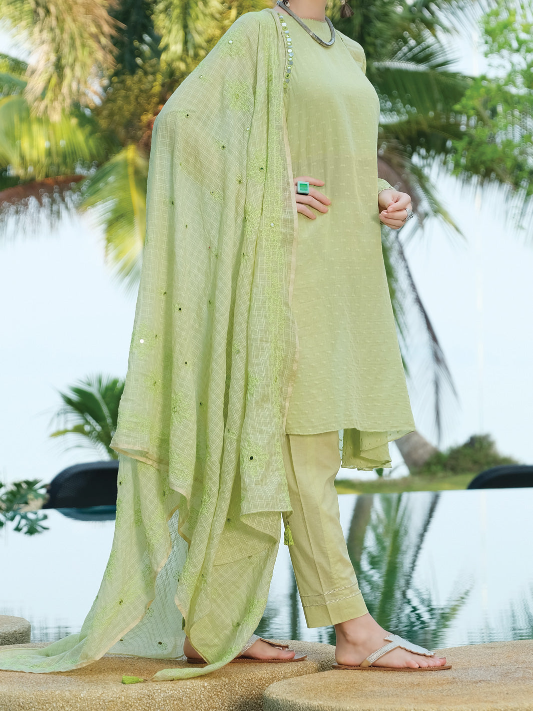 Sea Green Lawn 3Pc Stitched - ALP-3PS-816
