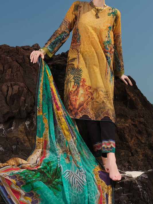 Mustard Lawn 3Pc Unstitched - ALP-3PS-819