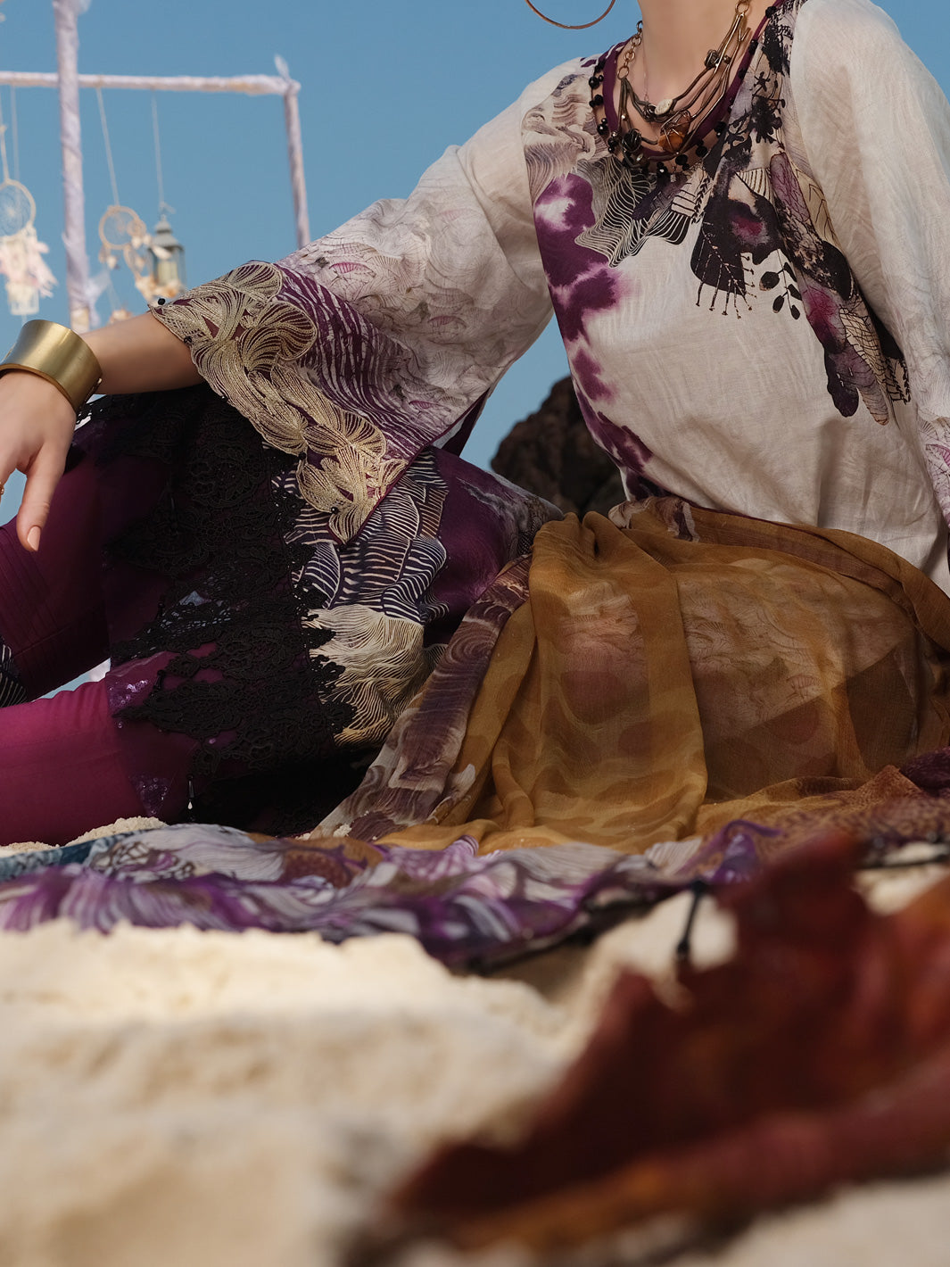 Purple Jacquard 3Pc Stitched - ALP-3PS-824