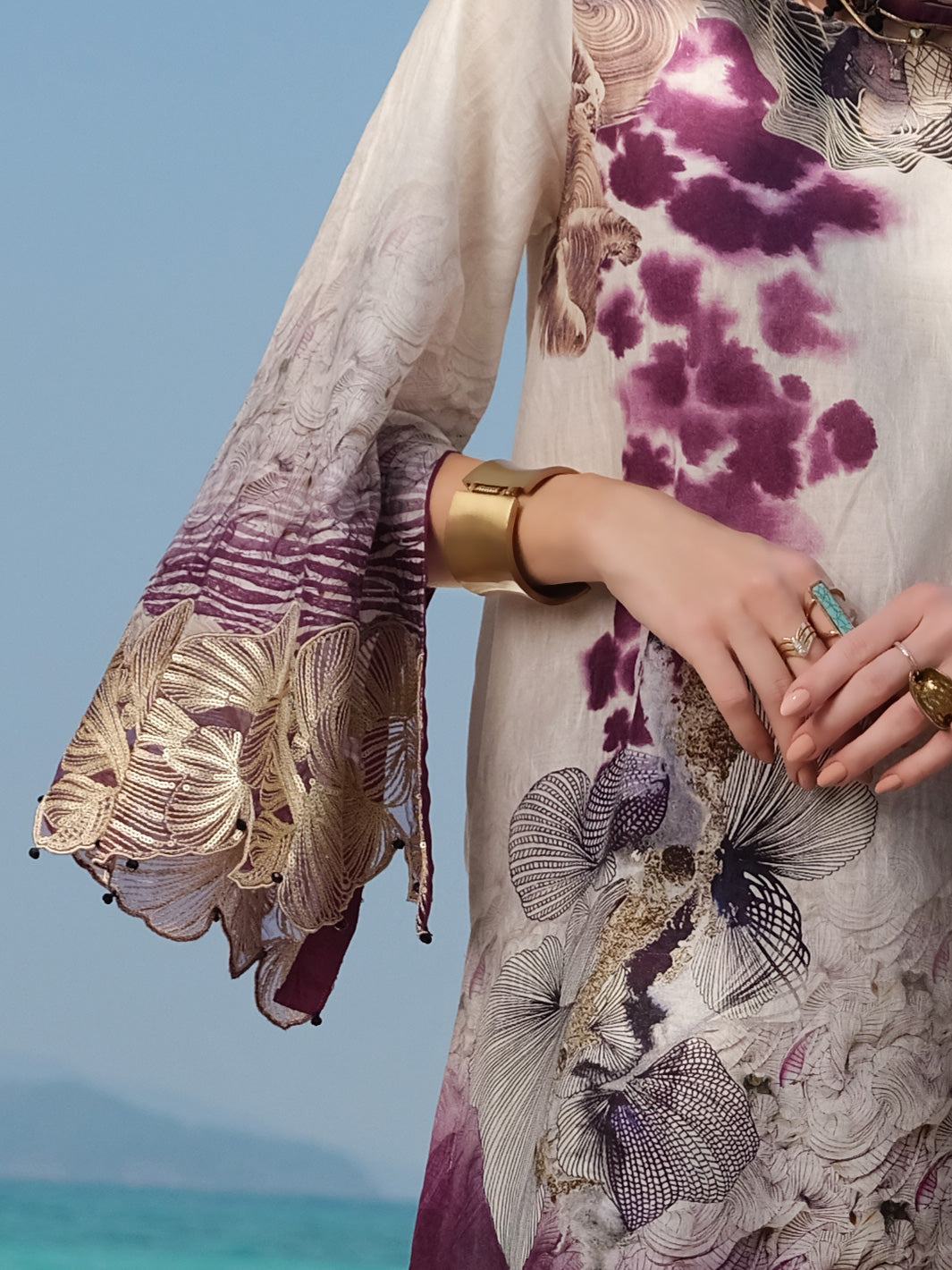 Purple Jacquard 3Pc Stitched - ALP-3PS-824