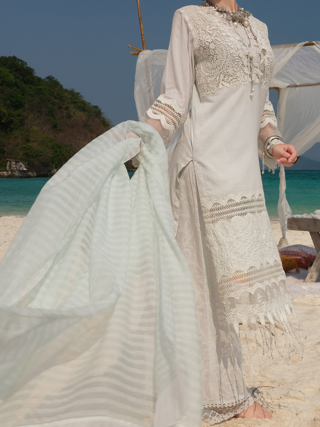 Sky Blue Jacquard 3Pc Stitched - ALP-3PS-837