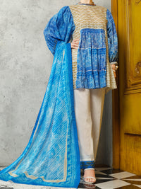 Blue 3Pc Unstitched - ALP-3PS-849