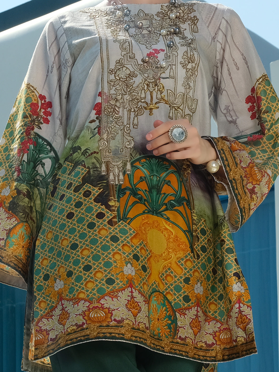 Aqua Lawn 3Pc Stitched - ALP-3PS-867
