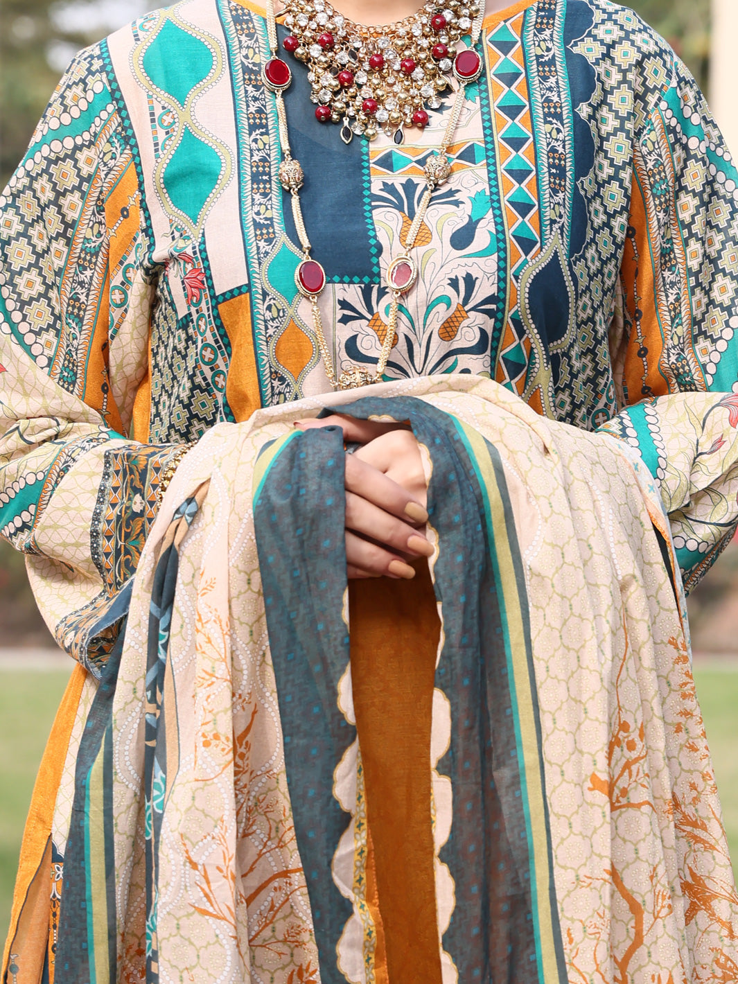 Mustard Lawn 3Pc Stitched - ALP-3PS-923/S