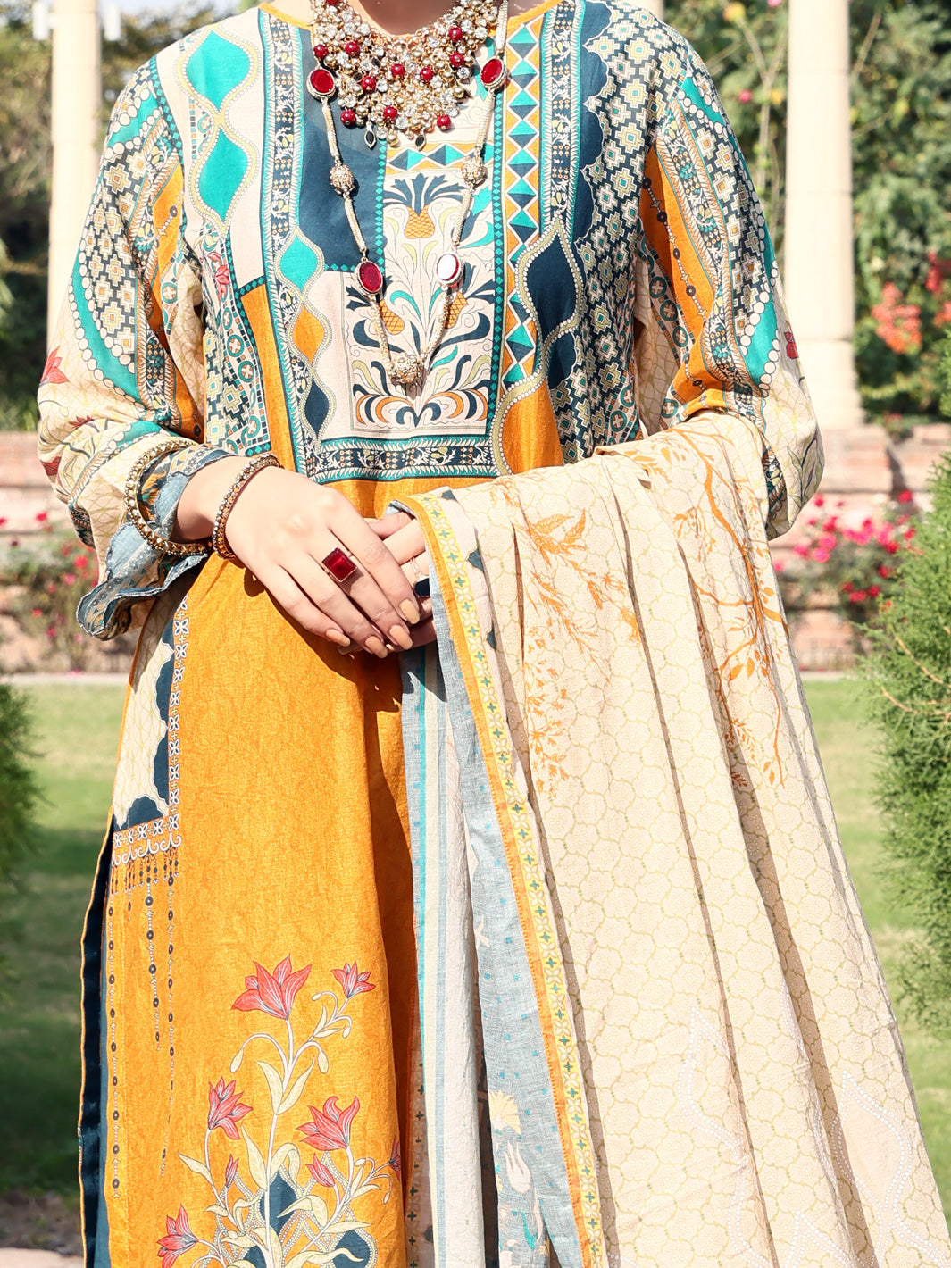 Mustard Lawn 3 Piece Stitched - ALP-3PS-923/S