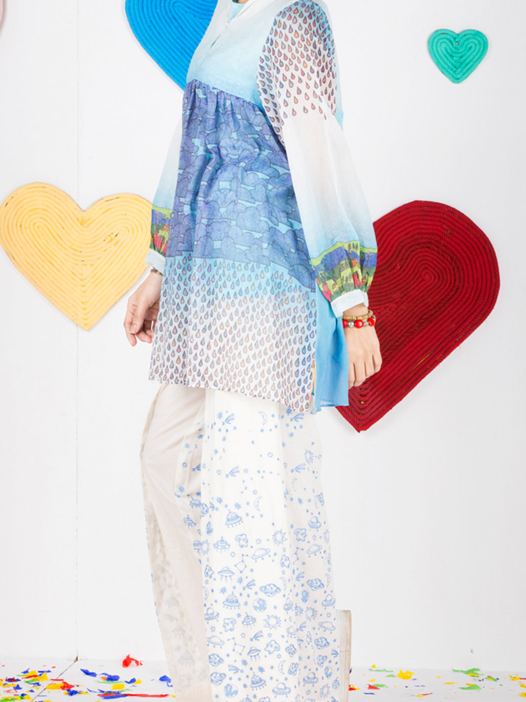 Sky Blue Net Tunic - ALP-GRK-1005