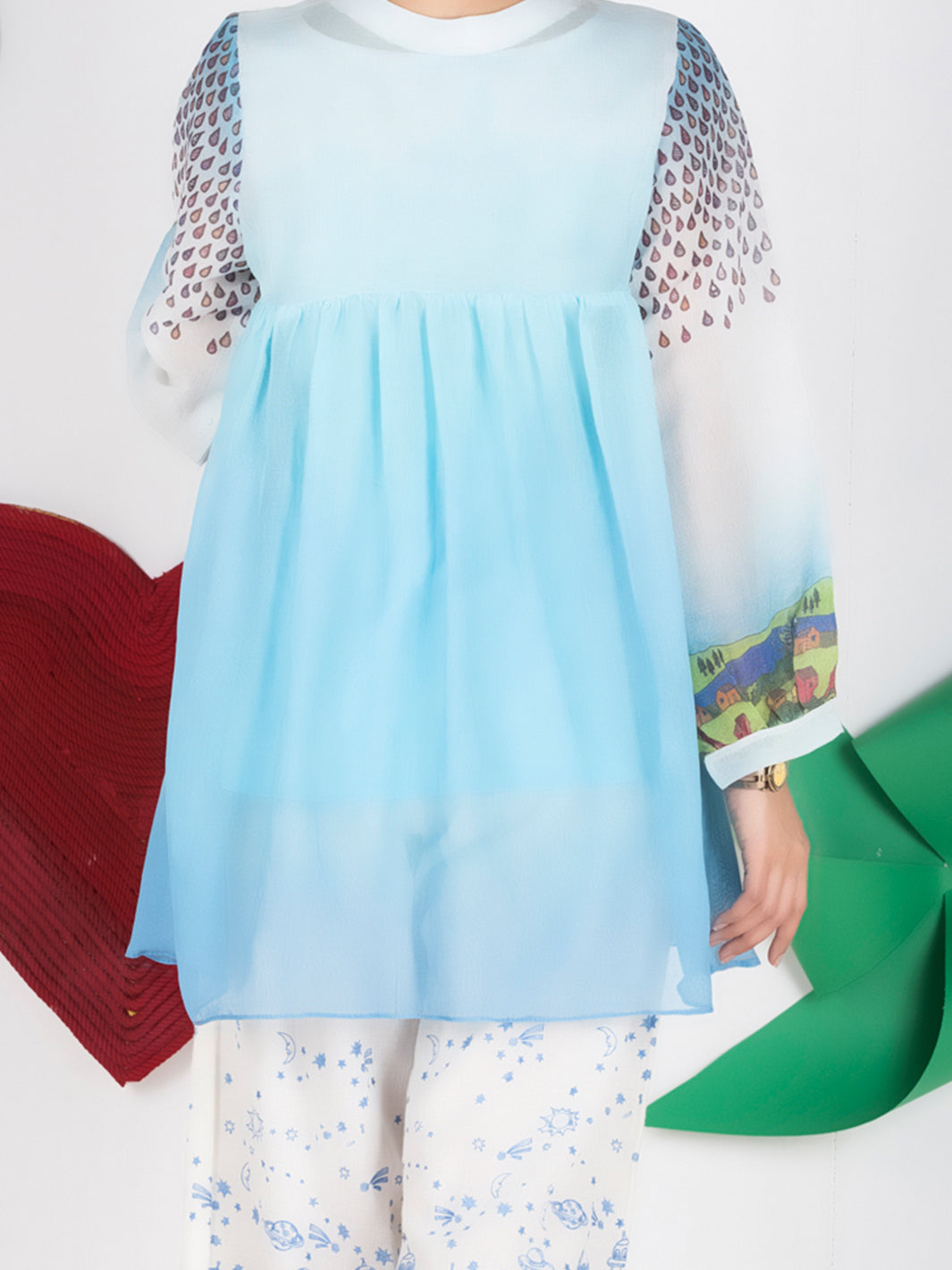 Sky Blue Net Tunic - ALP-GRK-1005