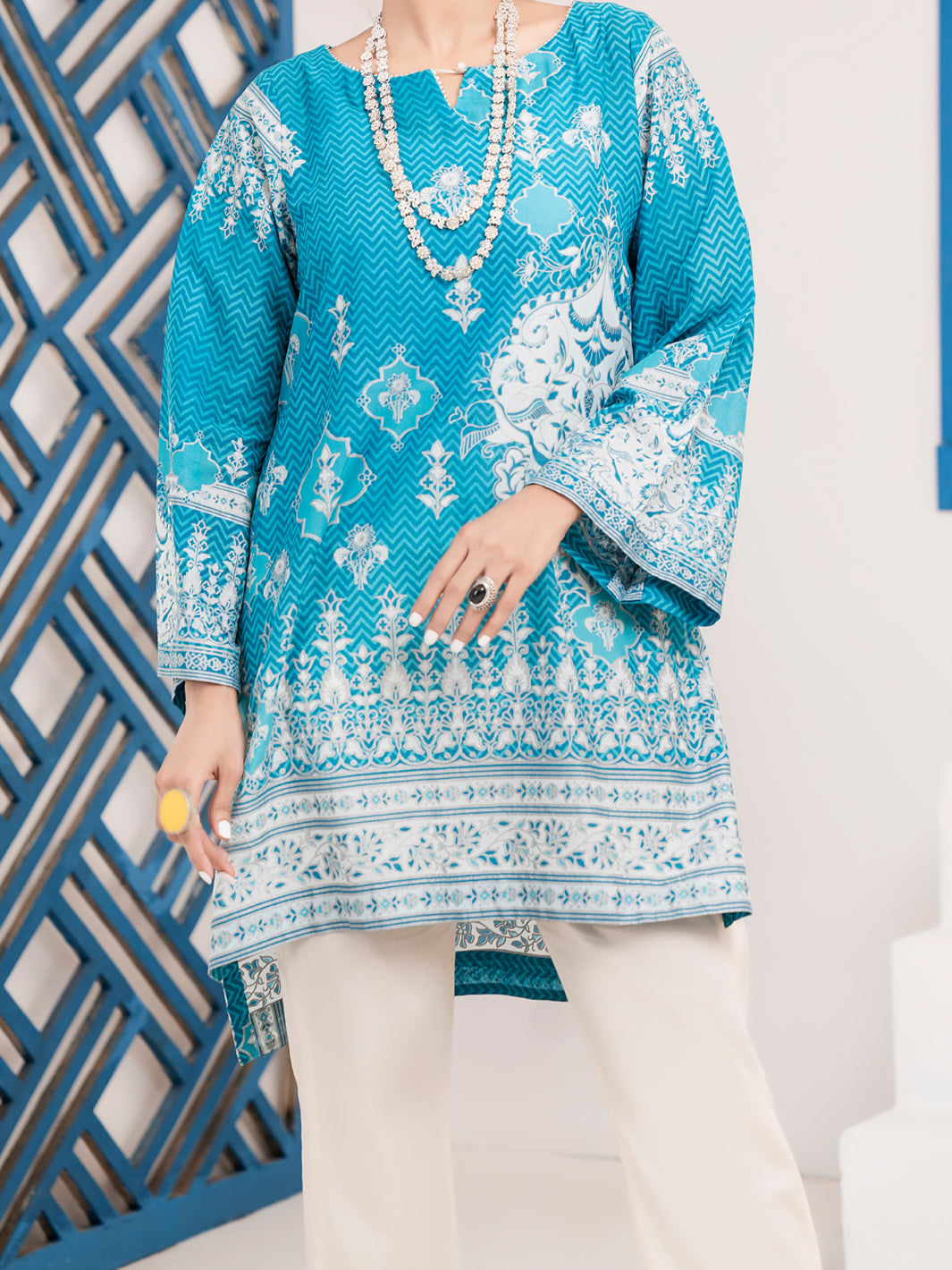 Teal Lawn Tunic - ALP-LK-1010