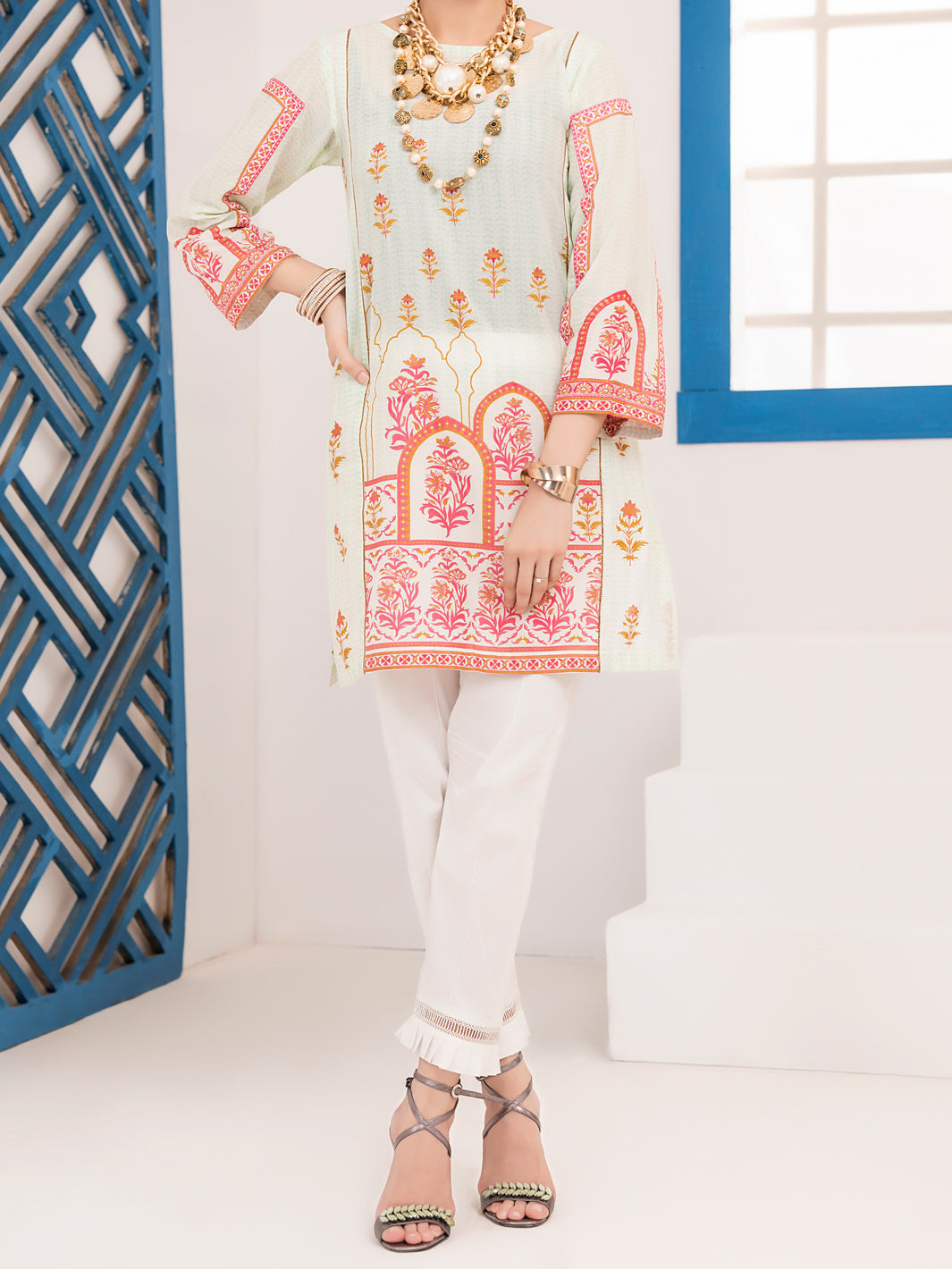 Sky Blue Lawn Tunic - ALP-LK-1011