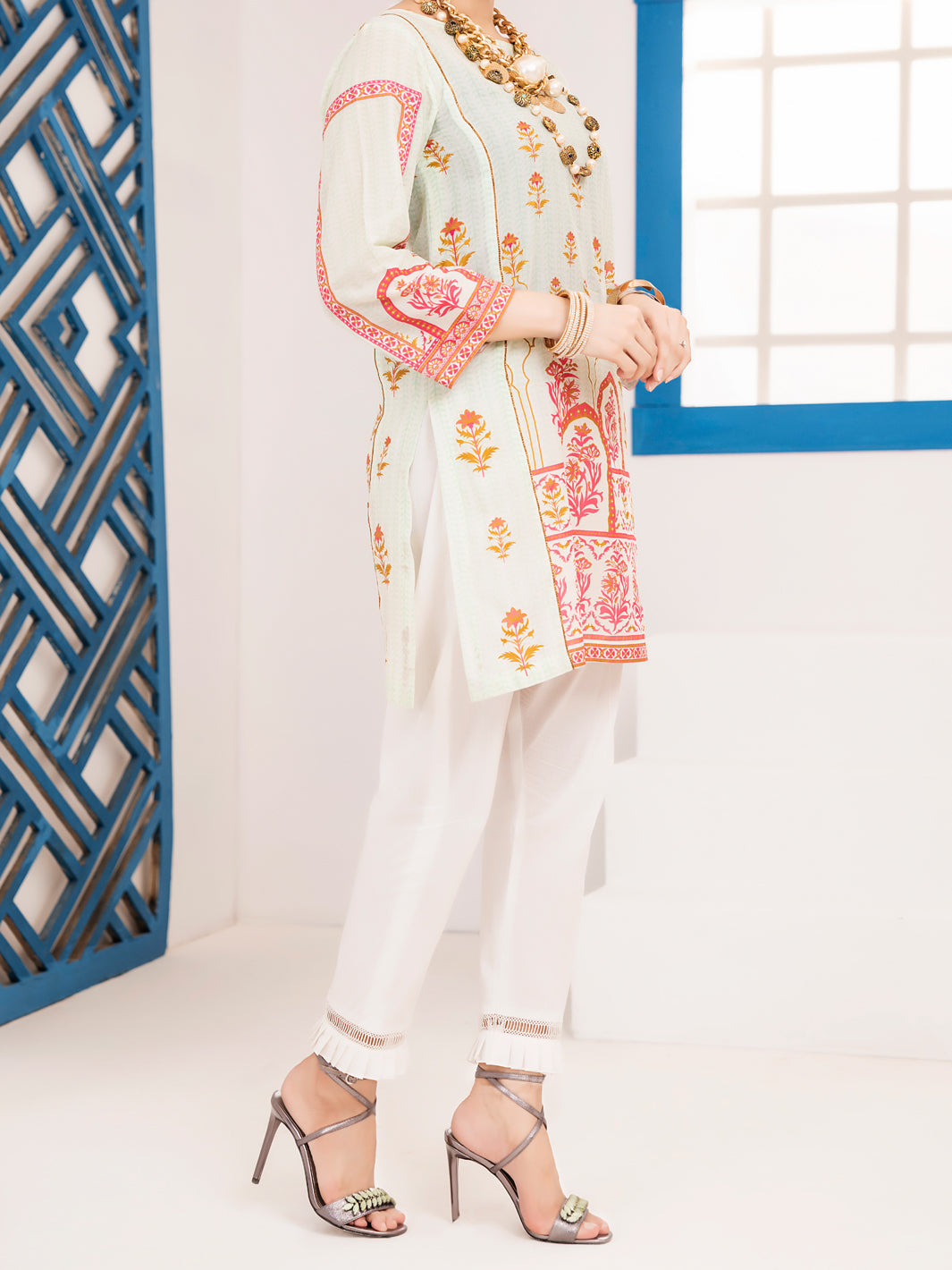 Sky Blue Lawn Tunic - ALP-LK-1011