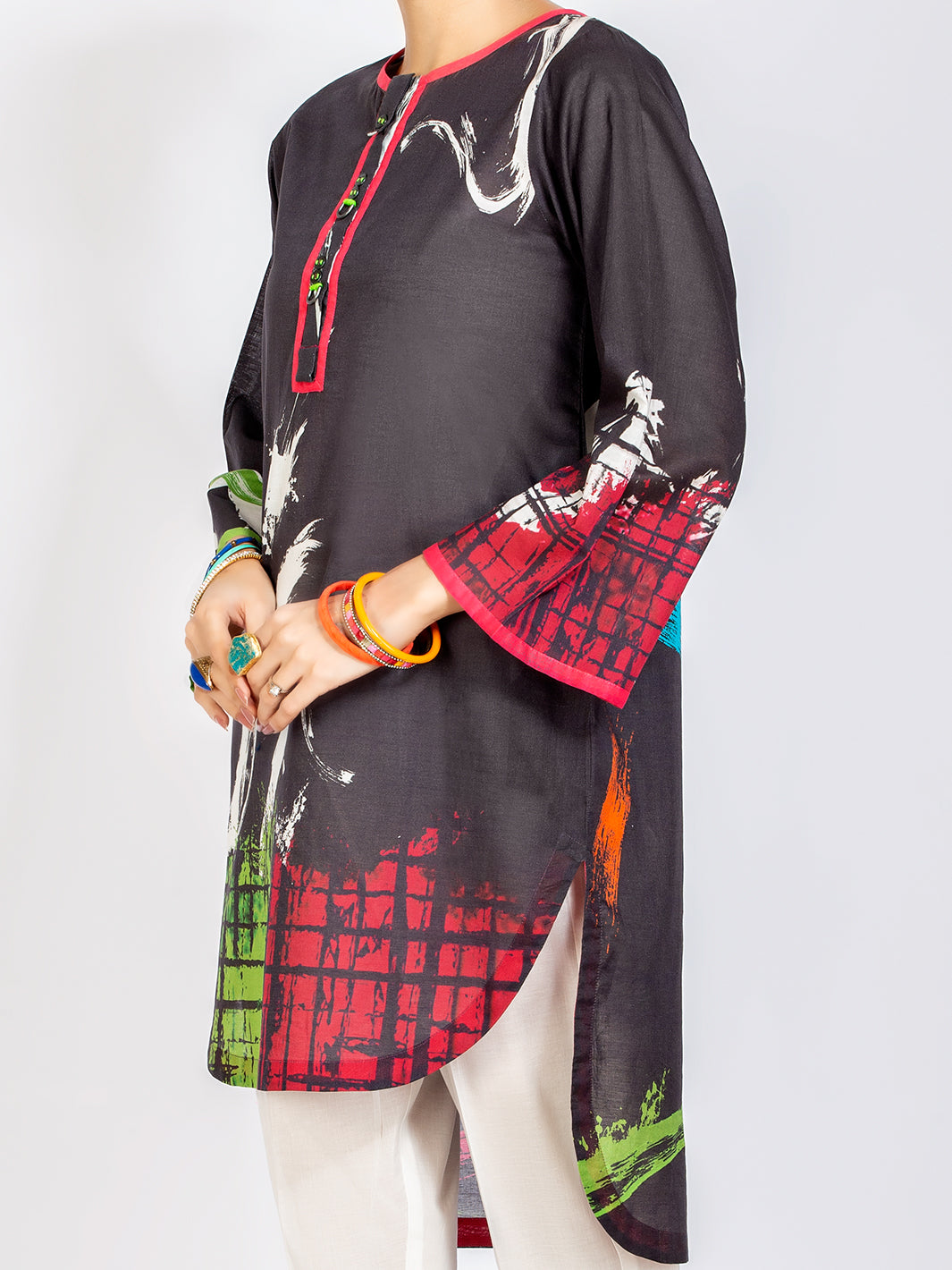 Black Lawn Tunic - ALP-LK-1106