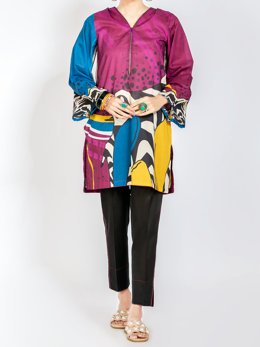 Purple Lawn Tunic - ALP-LK-1107