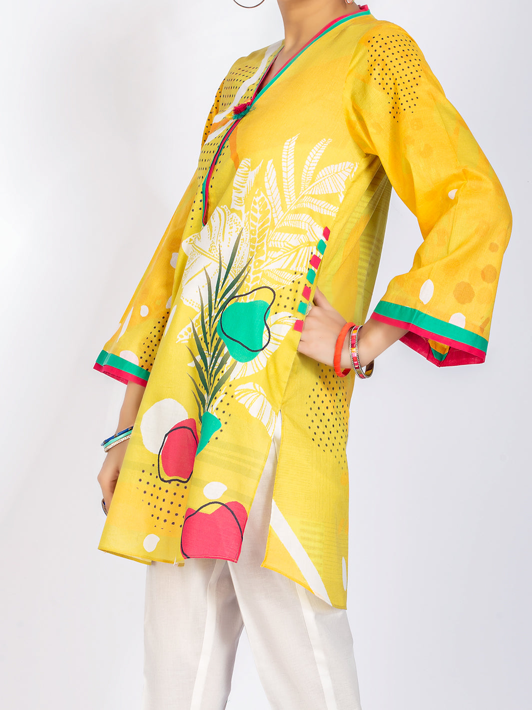 Yellow Lawn Tunic - ALP-LK-1109